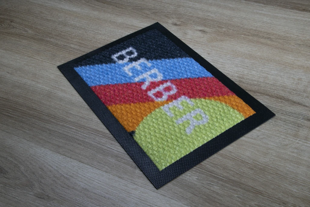 Non-slip branded mat detail